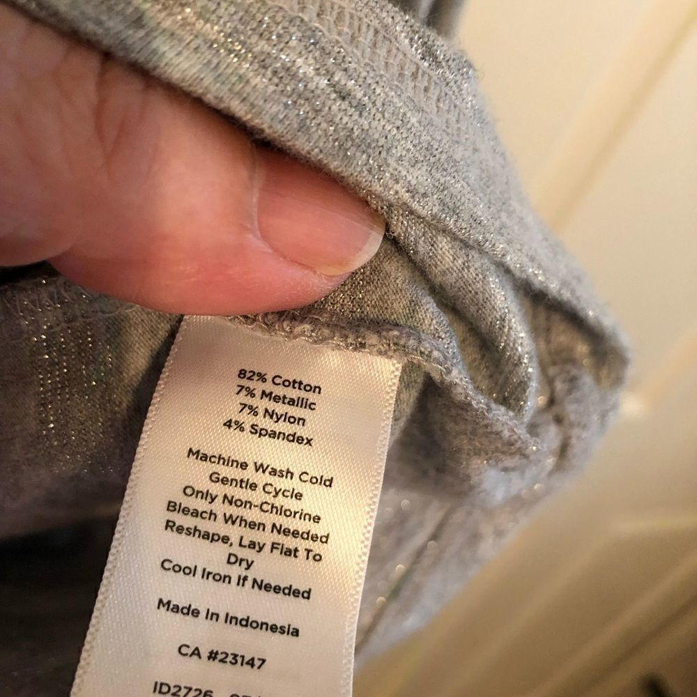 Talbots Silver & Gray LS Top 3X - Picture 6 of 7